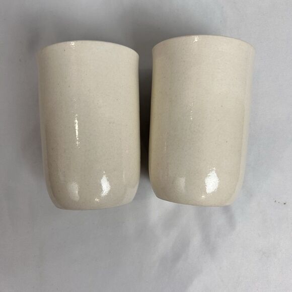 Vtg Hand Painted Ceramic Tumblers Set of 2 Japan Fruit & Pitcher Design 4” - Picture 3 of 5